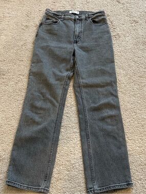 Abercrombie & Fitch Faded Black Ankle Straight Ultra High Rise Jeans
